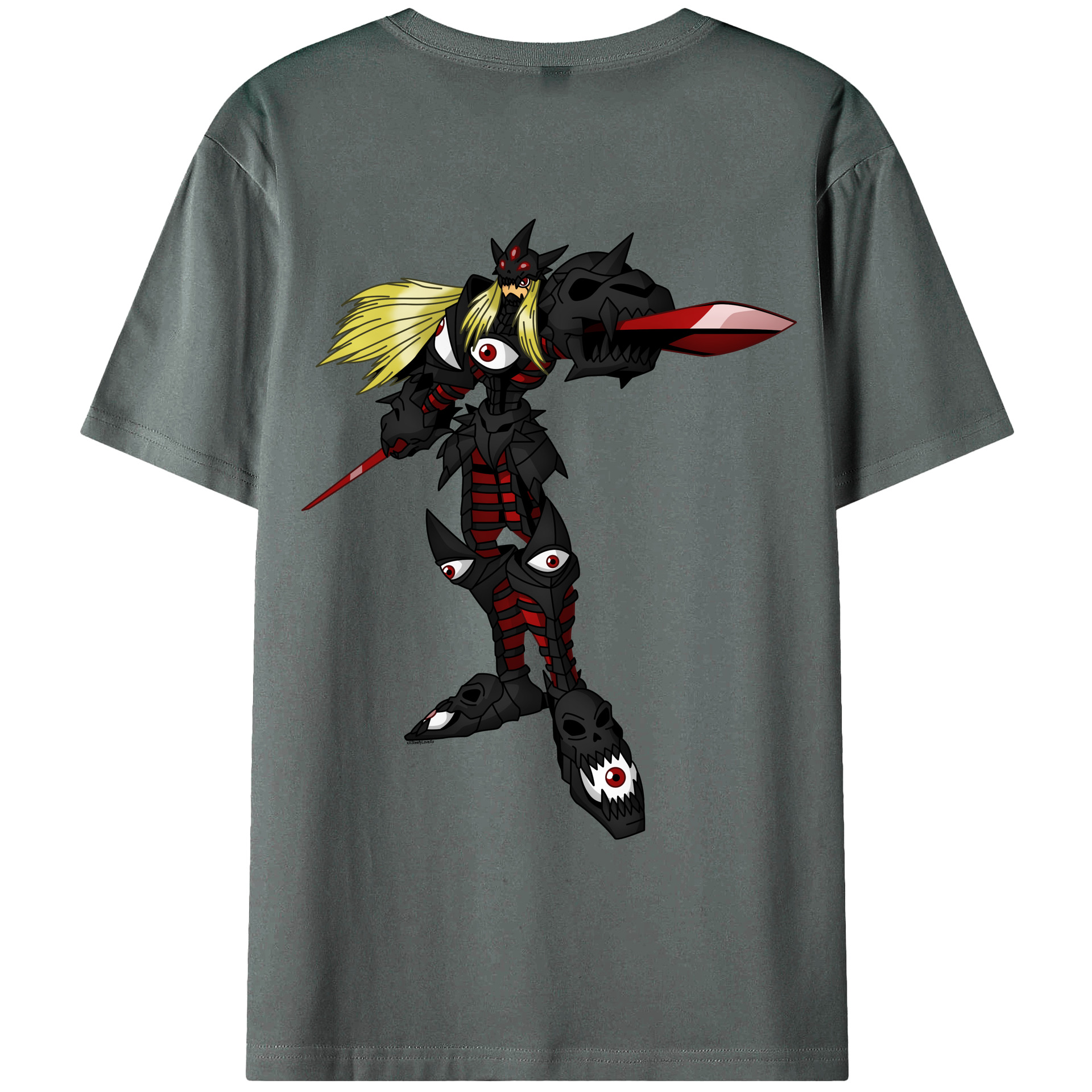 （画像用） Digimon デジタルモンスター/デジモン 綿100％ メンズ半袖Tシャツ（バックプリント） 通気性